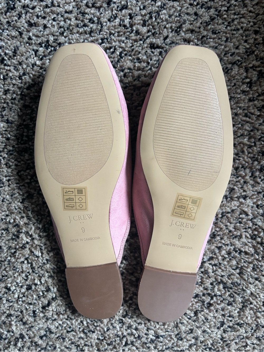 J. Crew Pink Suede Square-Toe Slip-On Flats